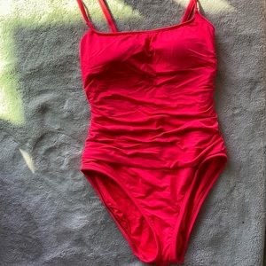 Pink Ruched One Piece Swimsuit